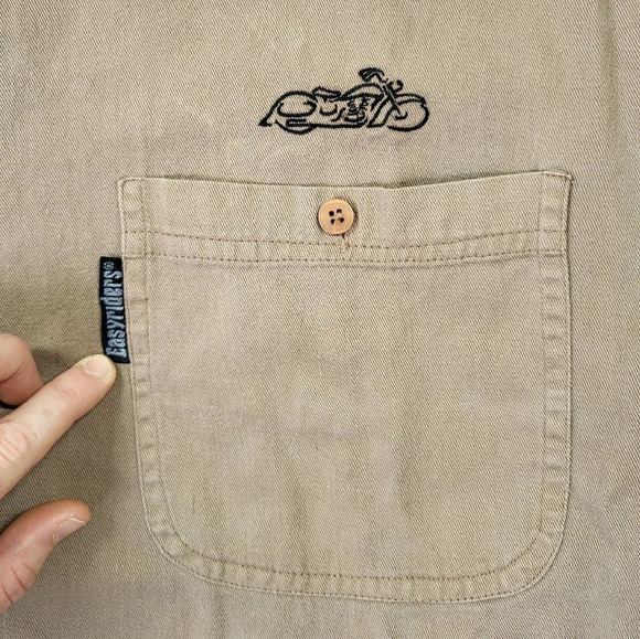 Vintage Easy Riders USA Motorcycle Button Down Shirt Mens XL Biker Bikercore - Picture 4 of 10